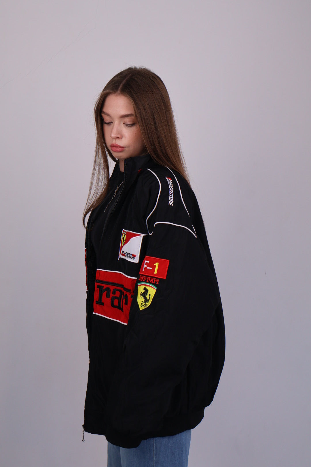 Бомбер "Ferrari" black F1 vintage