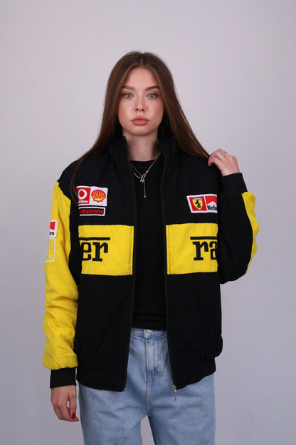 Бомбер "Ferrari" yellow F1 vintage