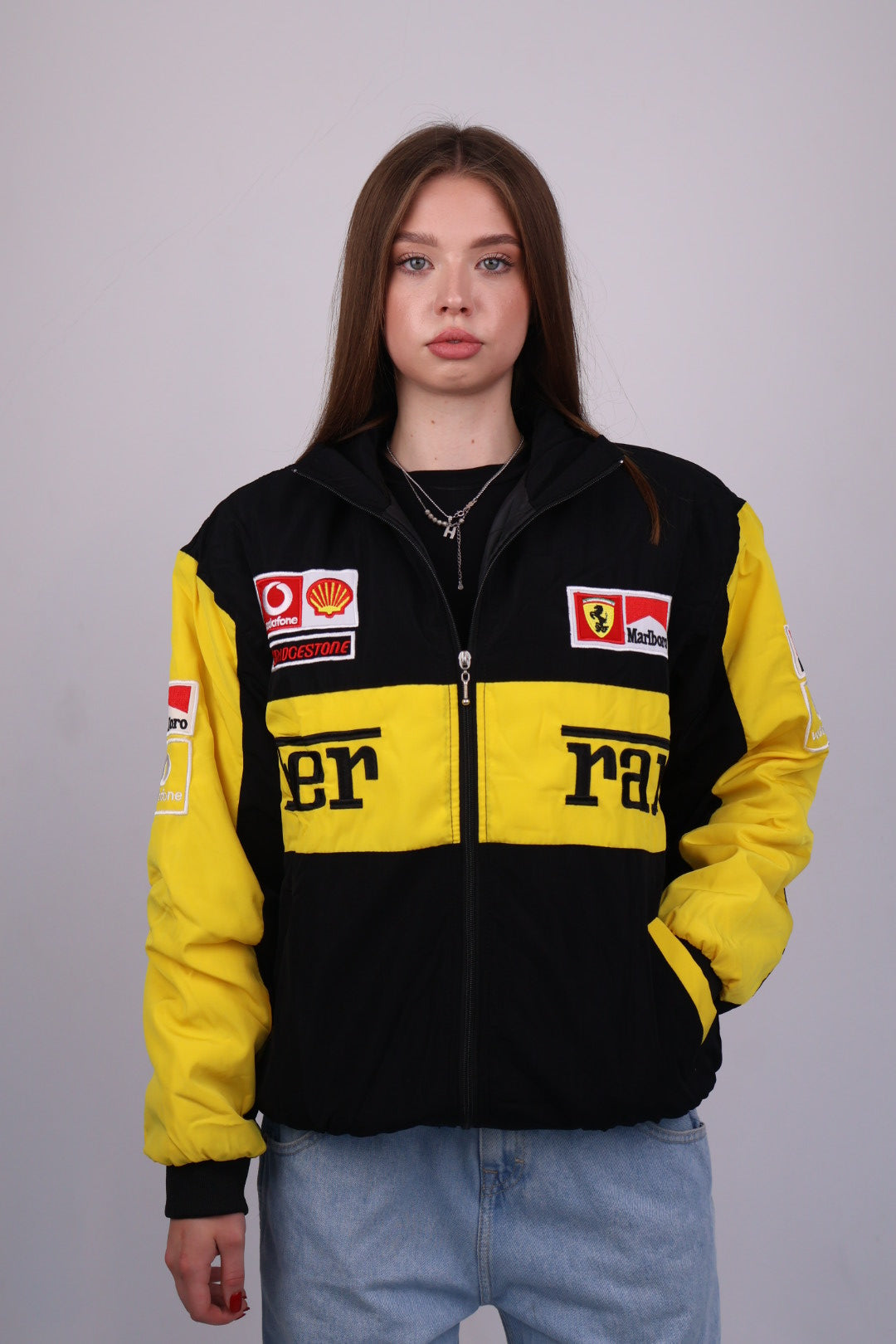 Бомбер "Ferrari" yellow F1 vintage