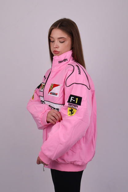 Бомбер "Ferrari" pink F1 vintage