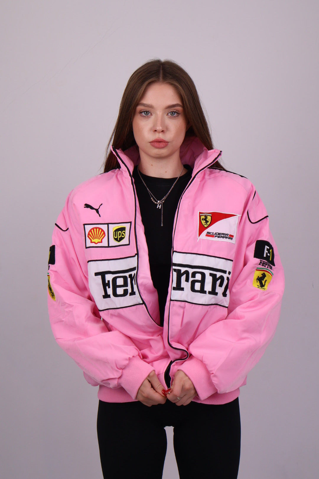 Бомбер "Ferrari" pink F1 vintage
