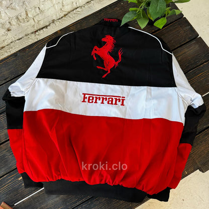 Бомбер "Ferrari" white F1 vintage