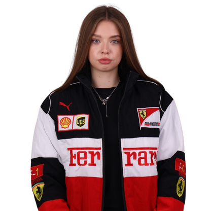 Бомбер "Ferrari" white F1 vintage