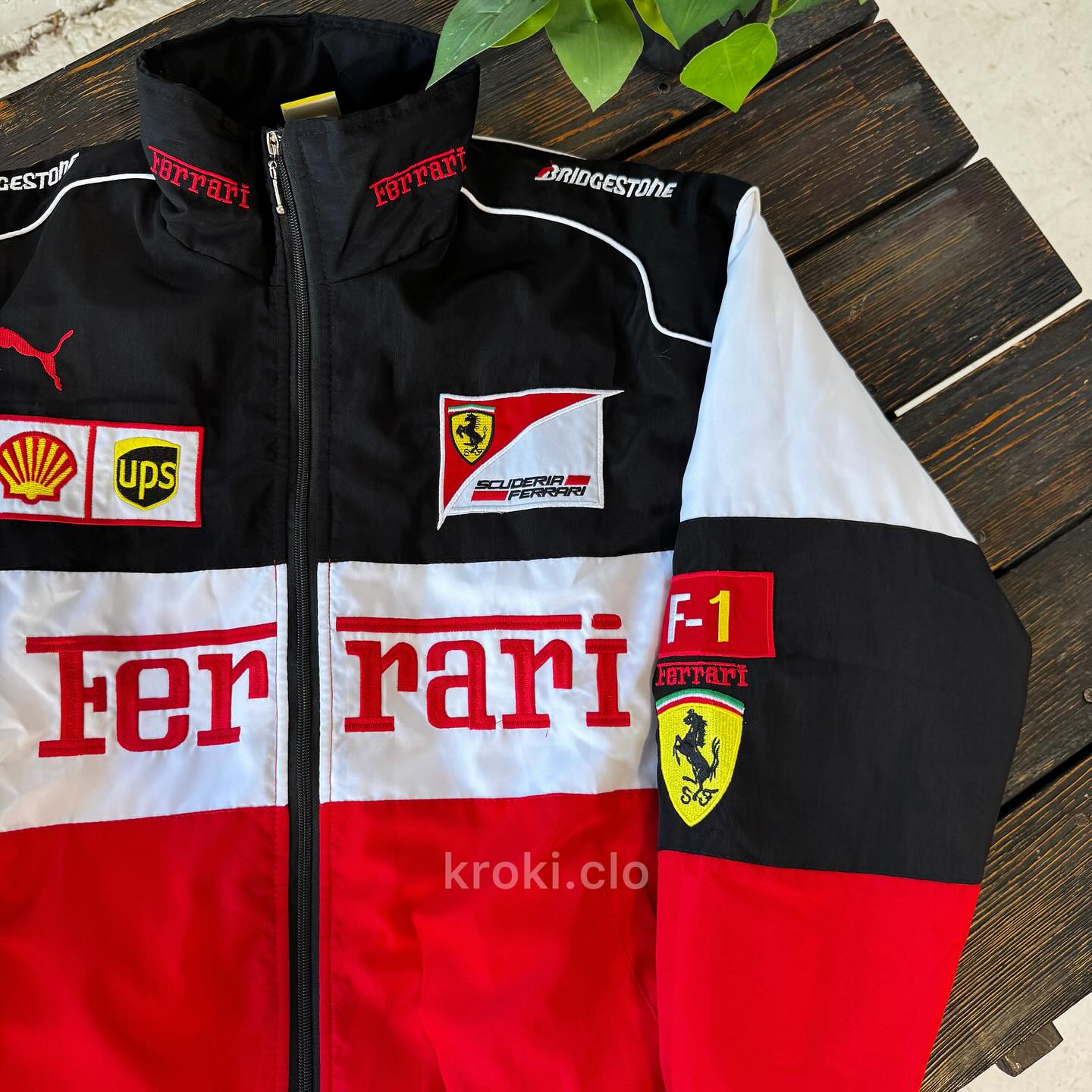 Бомбер "Ferrari" white F1 vintage