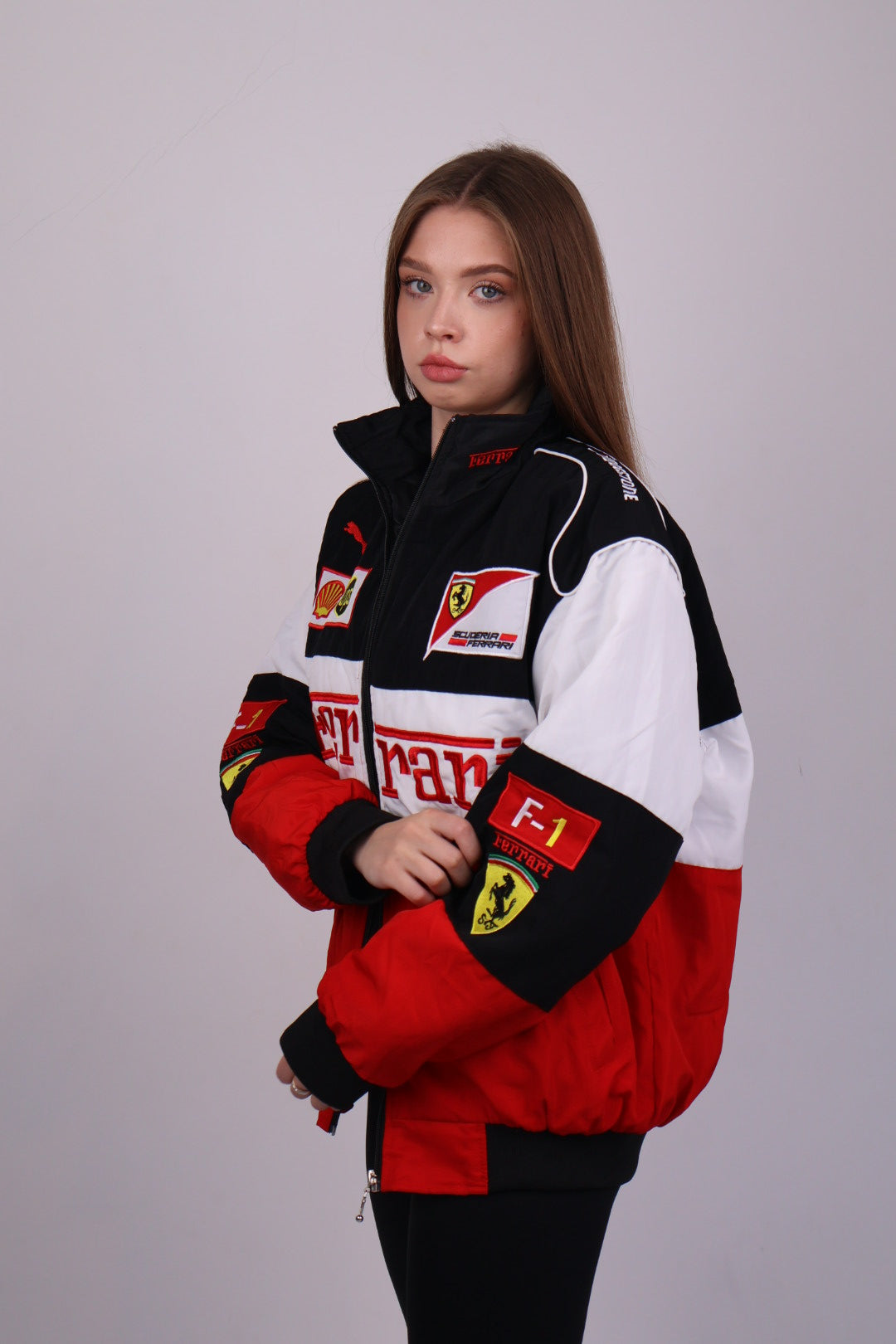 Бомбер "Ferrari" white F1 vintage