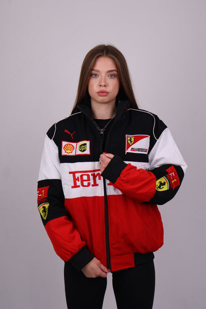 Бомбер "Ferrari" white F1 vintage