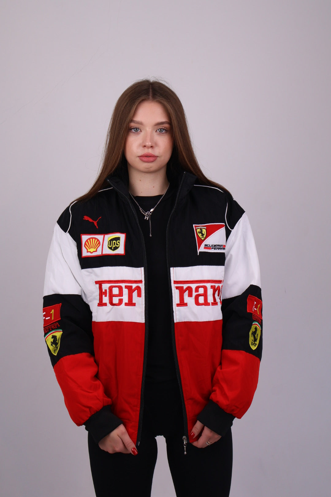 Бомбер "Ferrari" white F1 vintage