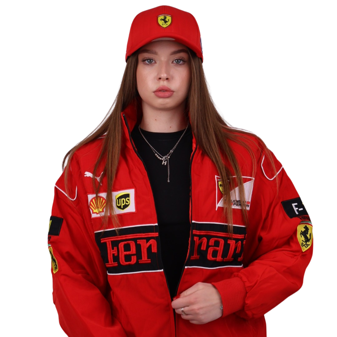 Бомбер "Ferrari" red F1 vintage