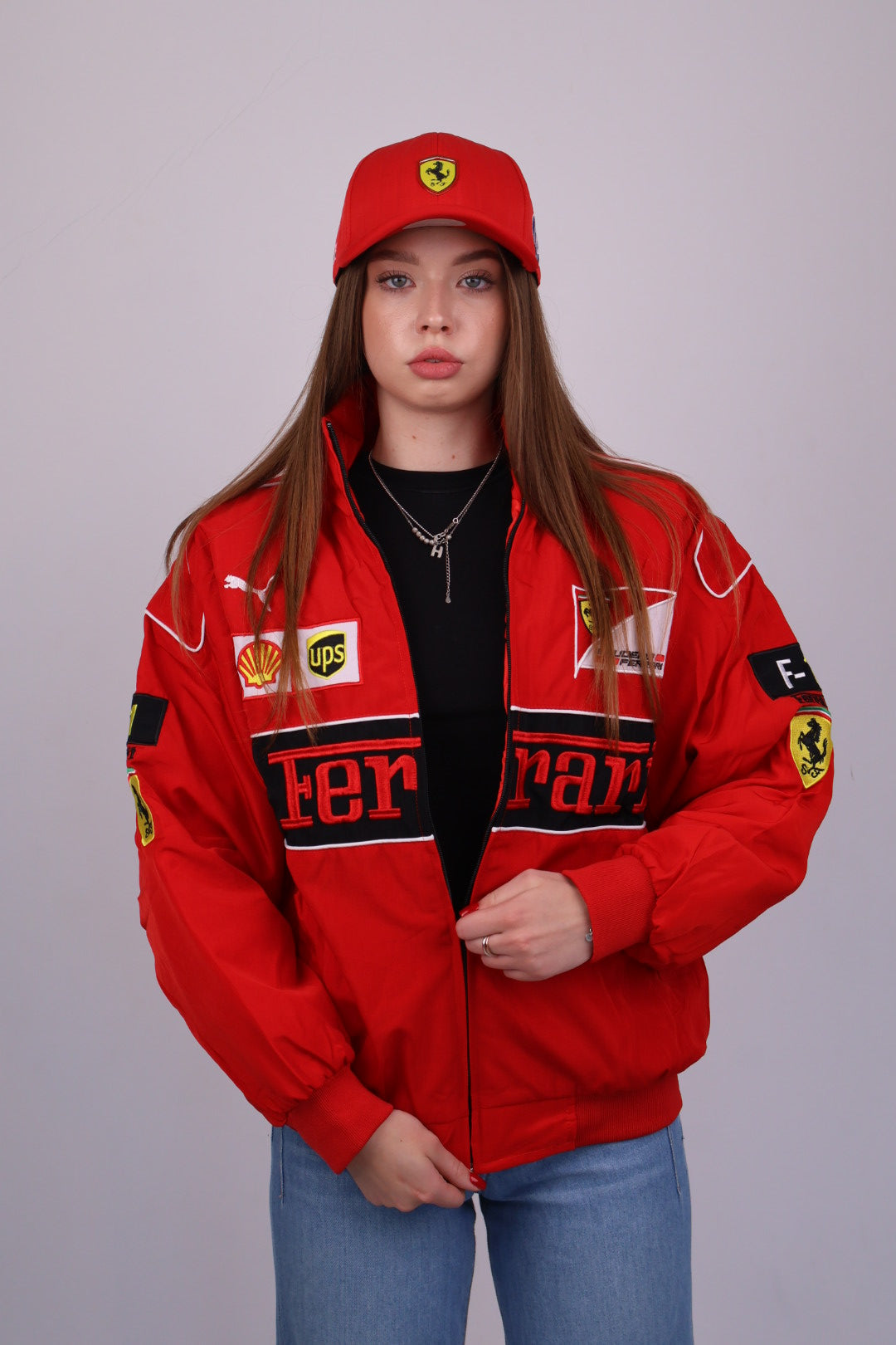 Бомбер "Ferrari" red F1 vintage