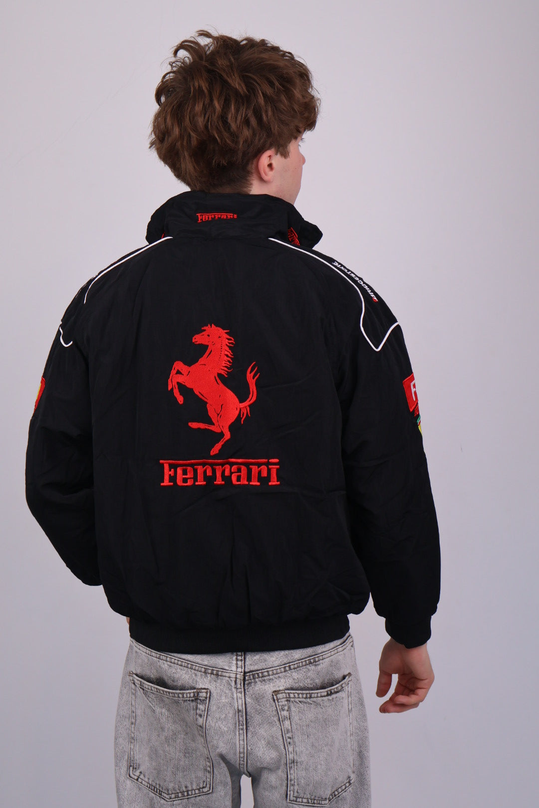Бомбер "Ferrari" black F1 vintage