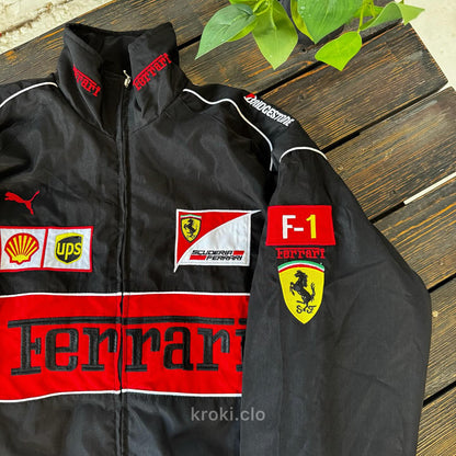 Бомбер "Ferrari" black F1 vintage