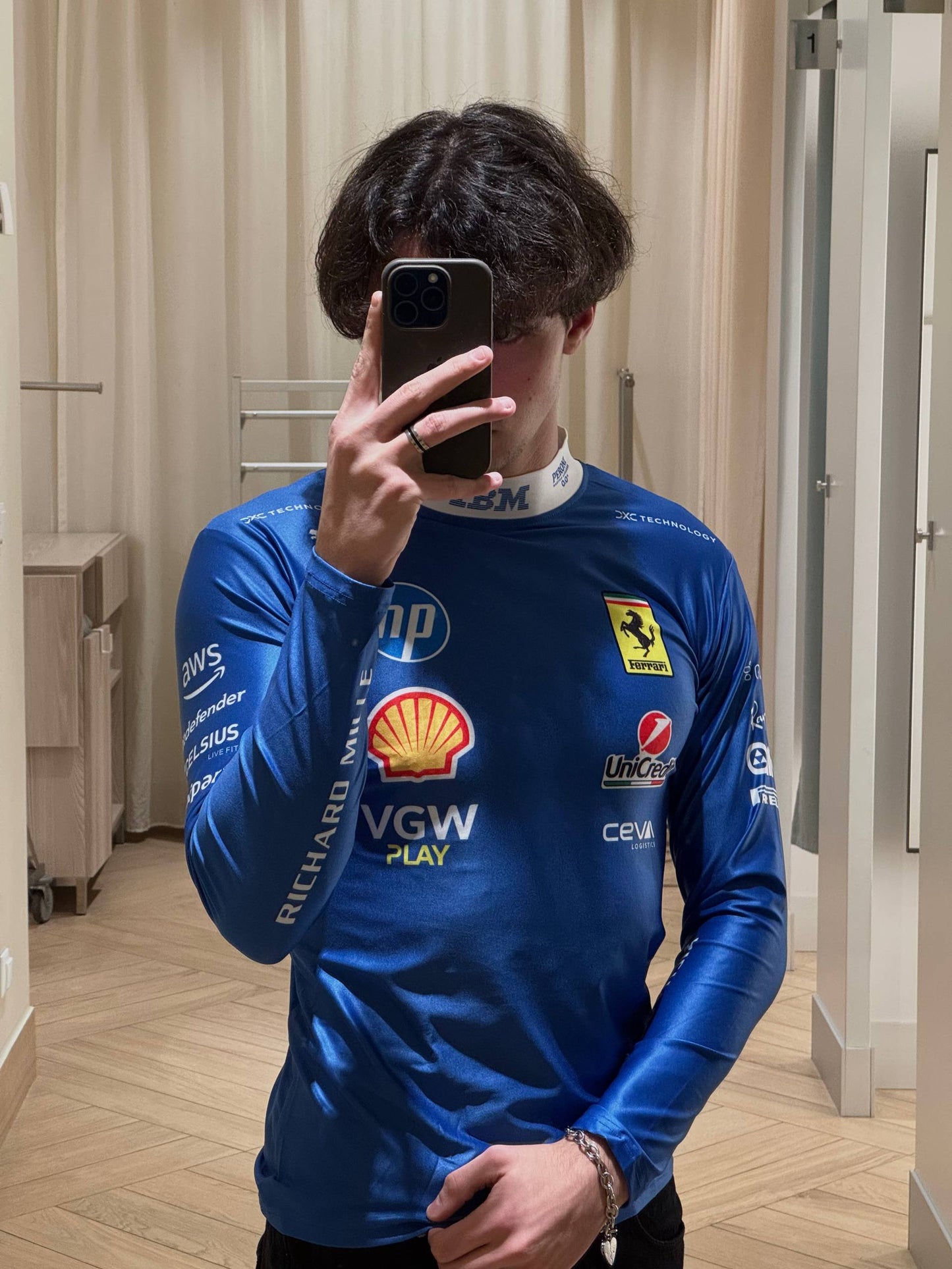 Лонгслів Ferrari blue F1