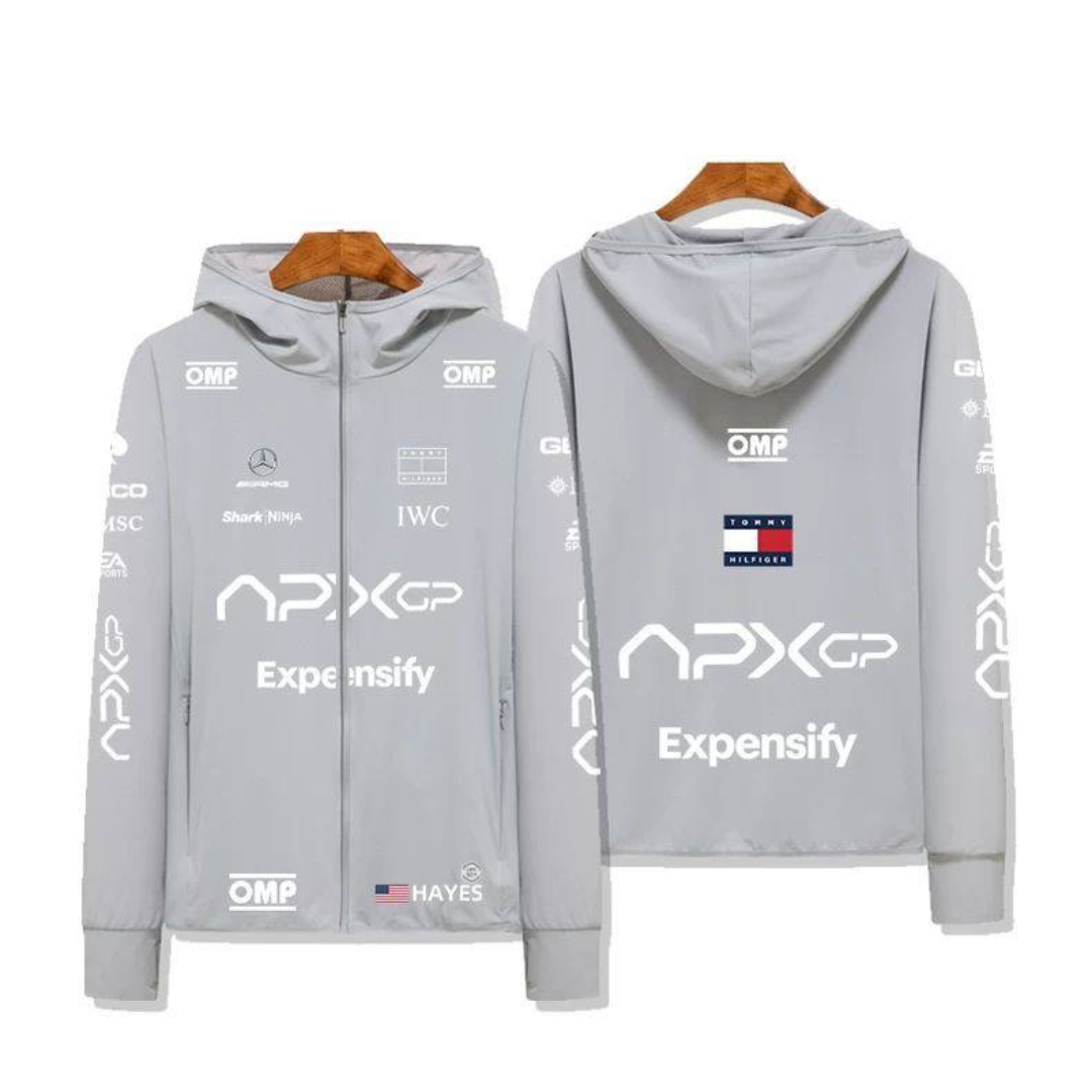 Облягаюче зіп-худі "ApexGP white"