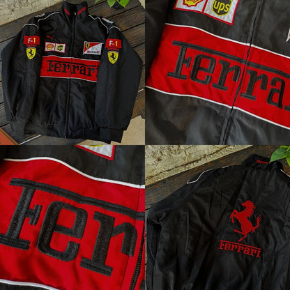 Бомбер "Ferrari" black F1 vintage