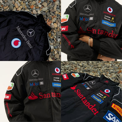 Бомбер "Mercedes-Benz" F1 black vintage