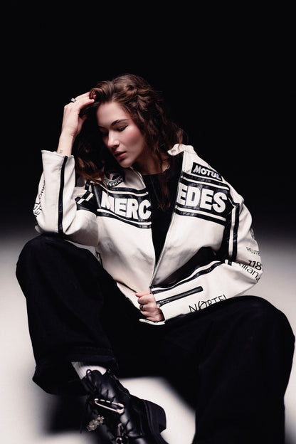 Шкіряна "Mercedes-Benz" white LUX