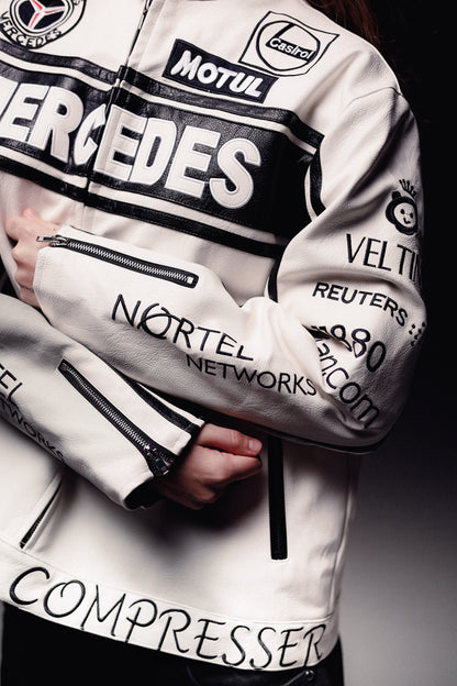 Шкіряна "Mercedes-Benz" white LUX