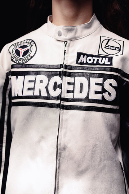 Шкіряна "Mercedes-Benz" white LUX