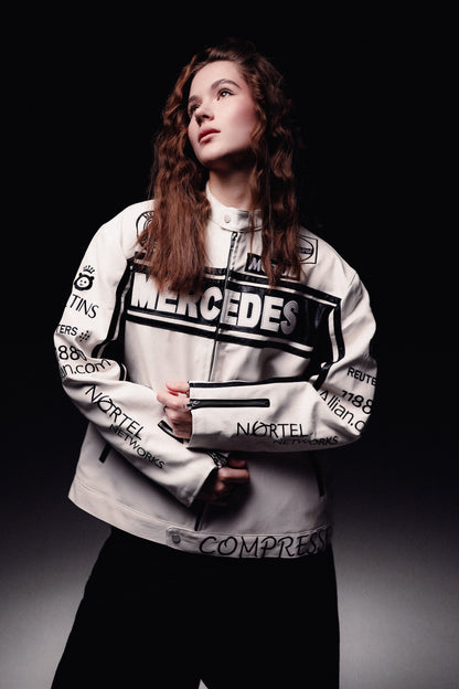 Шкіряна "Mercedes-Benz" white LUX