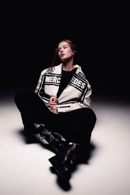 Шкіряна "Mercedes-Benz" white LUX