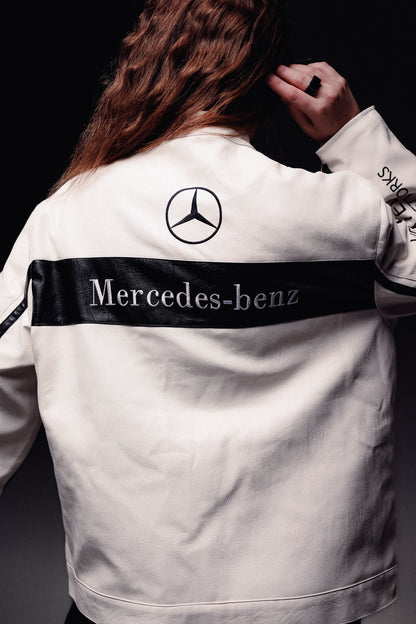 Шкіряна "Mercedes-Benz" white LUX