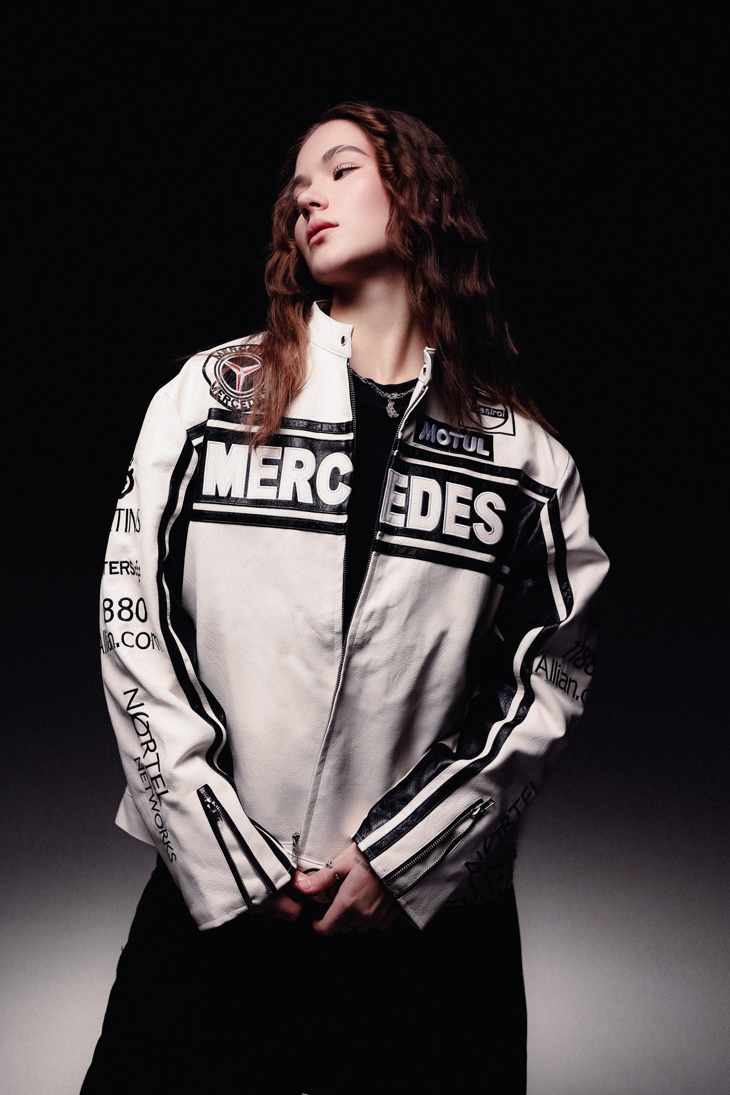 Шкіряна "Mercedes-Benz" white LUX