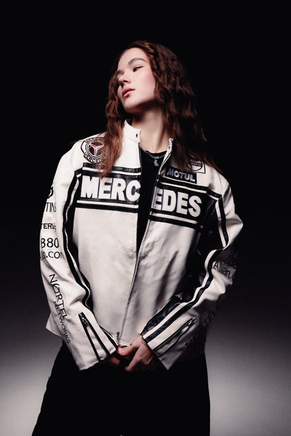 Шкіряна "Mercedes-Benz" white LUX