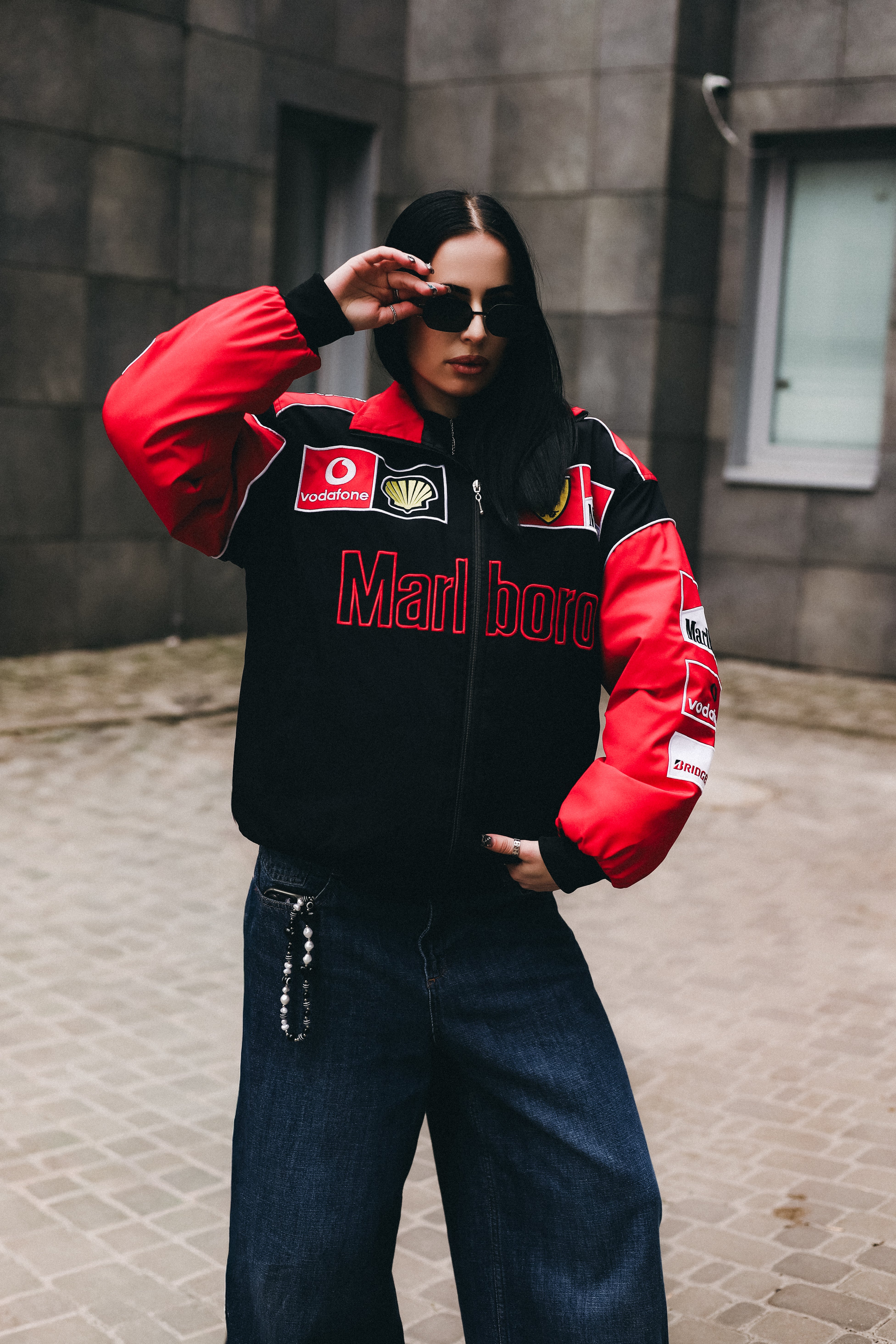 エ*)様 Marlboro ボディバッグ レッド・ブラック レア 90s Marlboro マルボロ ボストンバック 2way リュック付き | 古着
