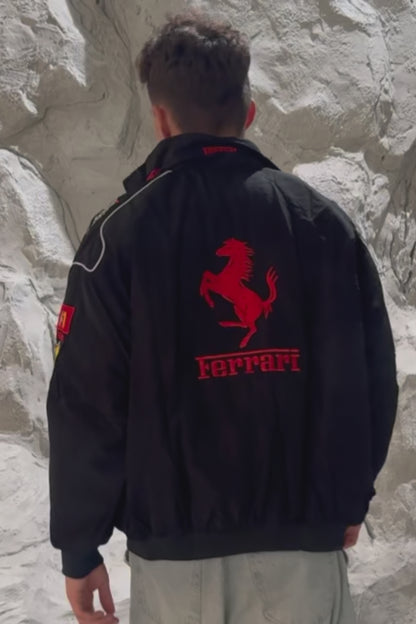 Бомбер "Ferrari" black F1 vintage