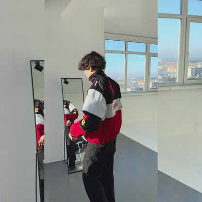 Бомбер "Ferrari" white F1 vintage