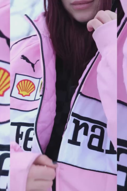 Бомбер "Ferrari" pink F1 vintage