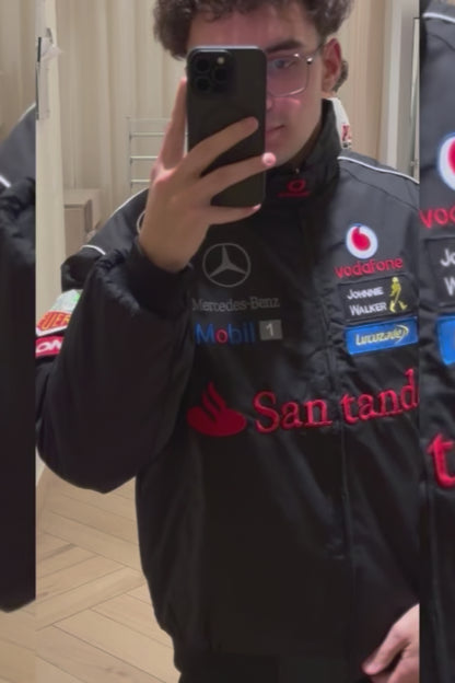 Бомбер "Mercedes-Benz" F1 black vintage